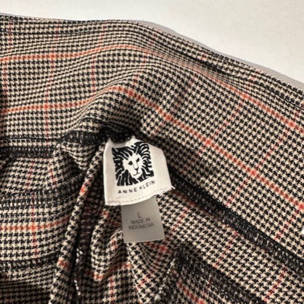 NWT Anne Klein Dressy Slim Ankle Houndstooth Pants Size L - Picture 4 of 12